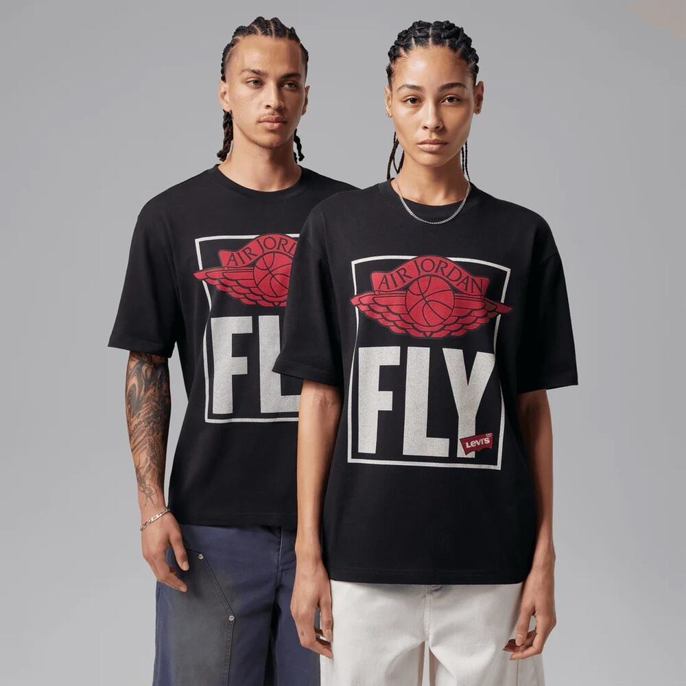 Nike Air Jordan x Levi’s Short Sleeve Tee Black - Men’s Size Medium - IM6728-010